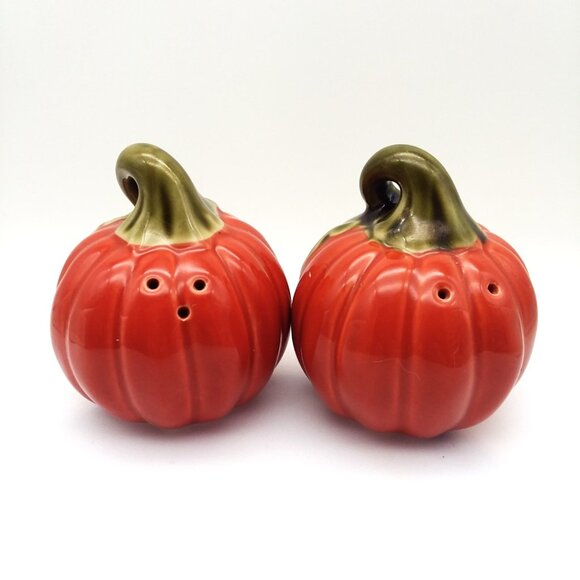 VTG Pumpkin Salt & Pepper Shakers Fall Autumn Thanksgiving Decor Festive Unused - Picture 3 of 5